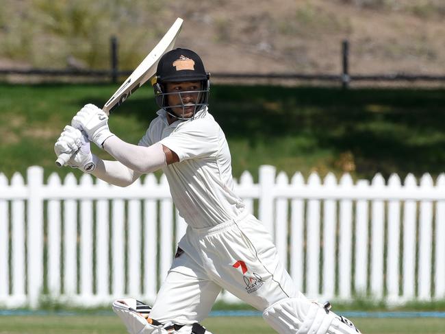 Kookaburra Cup cricket - Runaway Bay vs. Surfers Paradise at Sam Loxton Oval. Surfers Paradise batsman Simon Atai. (Photo/Steve Holland)