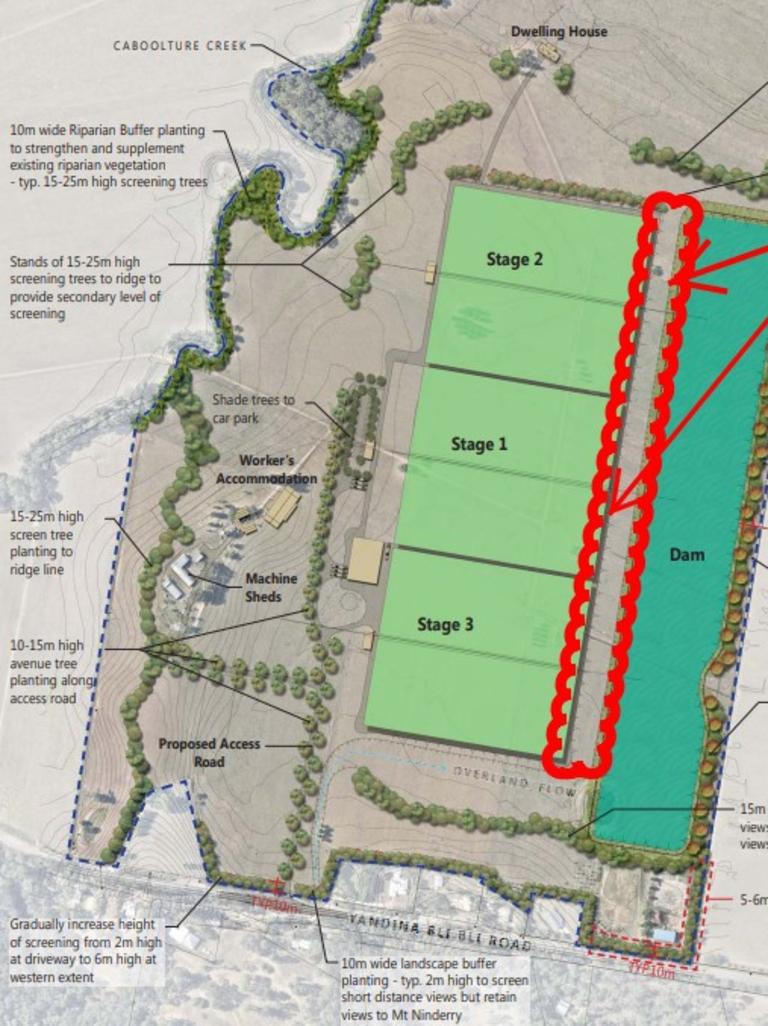 Approved plans show the layout and staging schedule for greenhouses at a Yandina Bli Bli Rd property at Maroochy River.