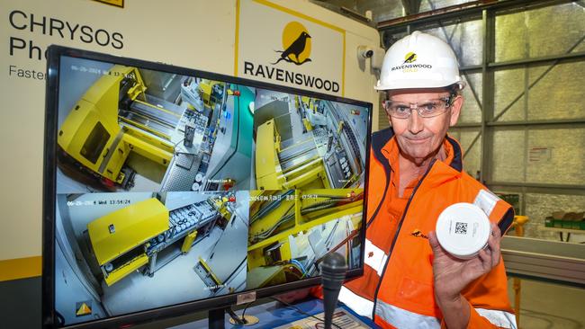 Brett Fletcher, CEO of Ravenswood Gold at the Chrysos PhotonAssay on site facility.