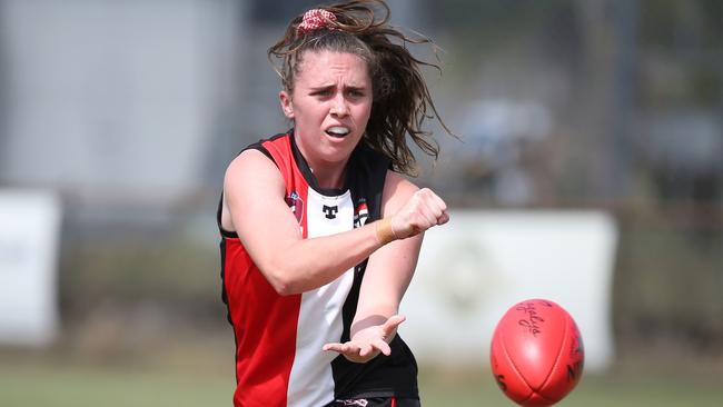 Saints' Courtney Jones in the Cairns Women's match between the Cairns Saints and the Cairns City Lions, held at Griffiths Park, Manunda. Picture: Brendan Radke