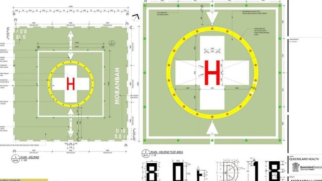 The design for the proposed helipad at the new Moranbah hospital. Picture: Contributed