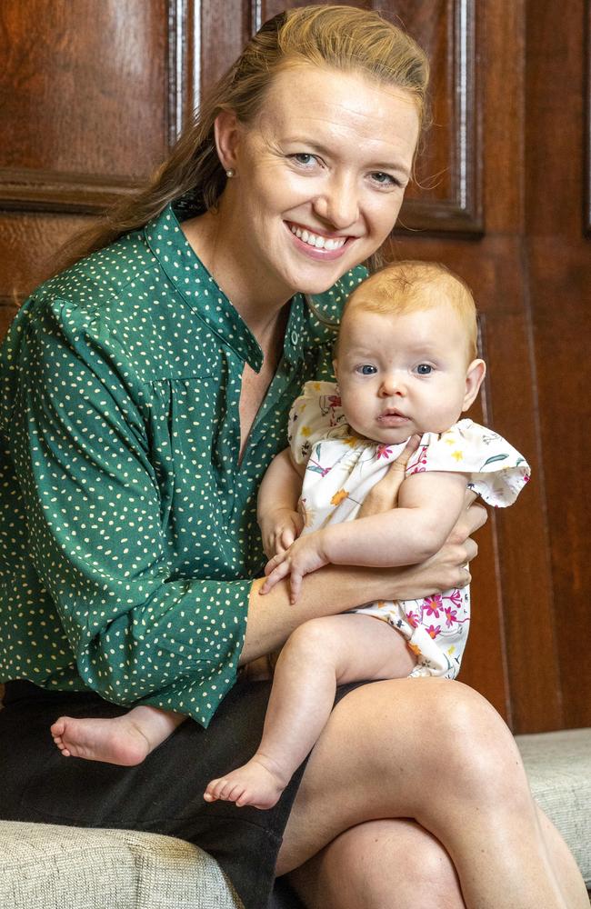 Melanie Mead with her daughter Ebony, almost three months. Ebony spent three days in hospital after contracting respiratory syncytial virus, or RSV, last month. Photo: Richard Walker.