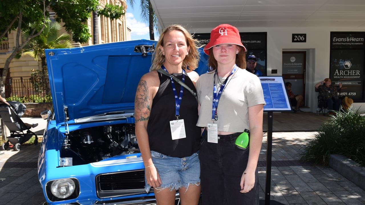 Priscilla (Left) and Sophie Callanan at the Rockynats in the CBD on Sunday, April 17.