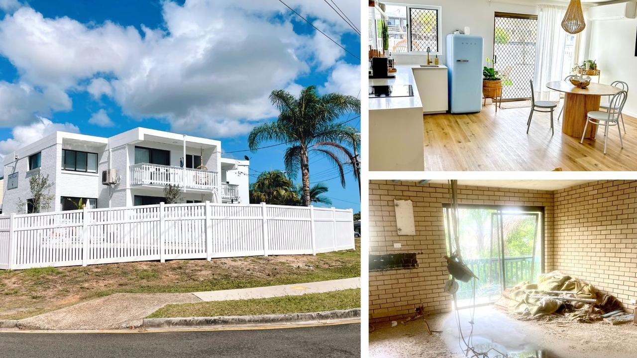 Before and after images of The Villas Mooloolaba. Photo: Supplied.