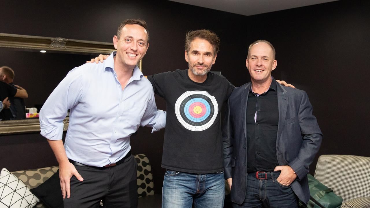 Dominic Lis, Todd Sampson and Brad Bishopp from Bishopp at the Business Moreton Bay Region interactive luncheon. Picture: Dominika Lis