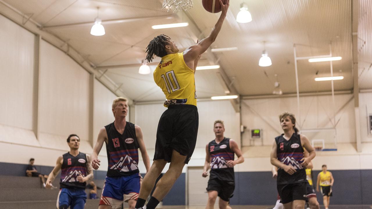 Bailey Nwanevu for Southwest Bricklaying Eels against  Pump Panthers in Toowoomba Basketball League round two at Clive Berghofer Arena, St Mary's College, Monday, October 26, 2020. Picture: Kevin Farmer