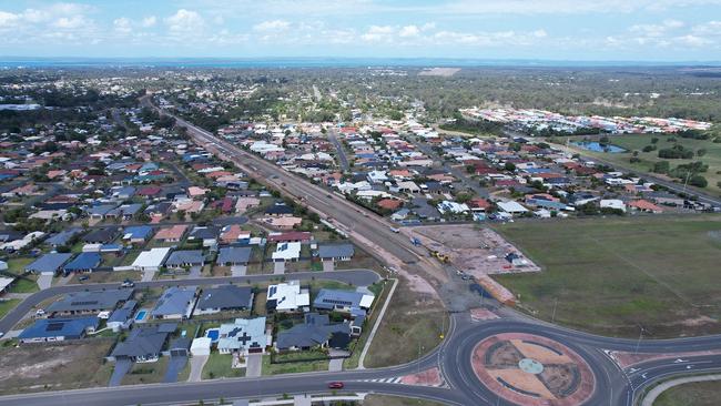 An aerial photo of the progress on the Boundary Rd extension project. Photo: Fraser Coast Regional Council.