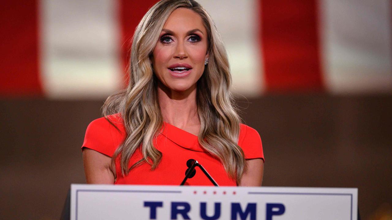 Lara Trump has unleashed on Kamala Harris, declaring the US Vice President is both “embarrassing” and “unqualified” for office. Picture: Nicholas Kamm/AFP