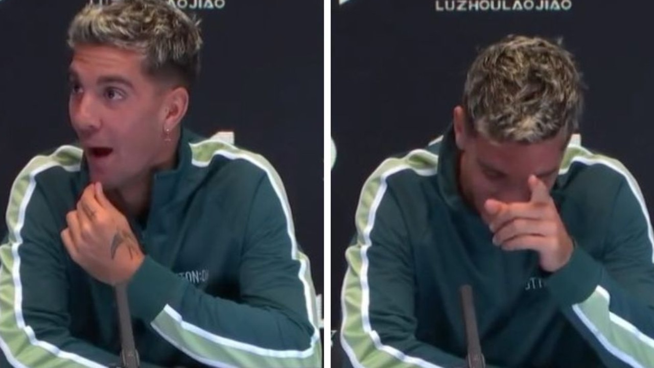 Reporter’s Kyrgios gaffe leaves Thanasi Kokkinakis in shock