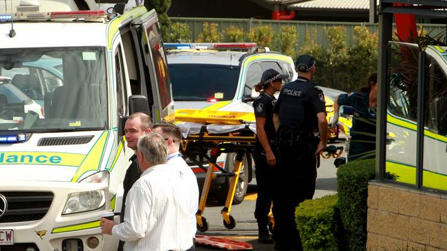 Police at the Helensvale McDonalds. Photo: Mike Batterham