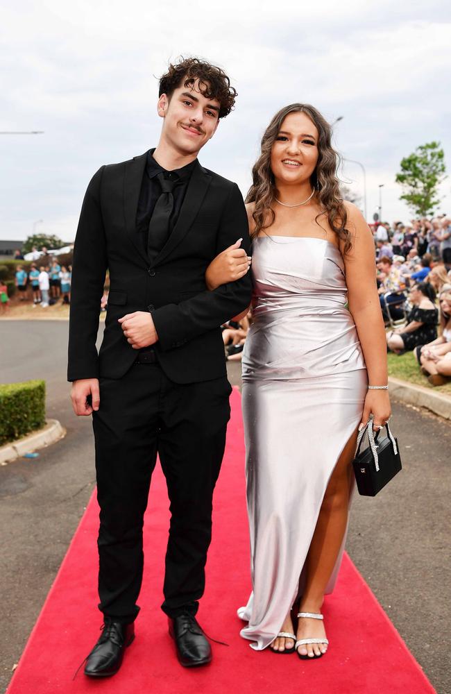 Xavier Homrody and Mia O'brien at Highfields State Secondary College. Picture: Patrick Woods.