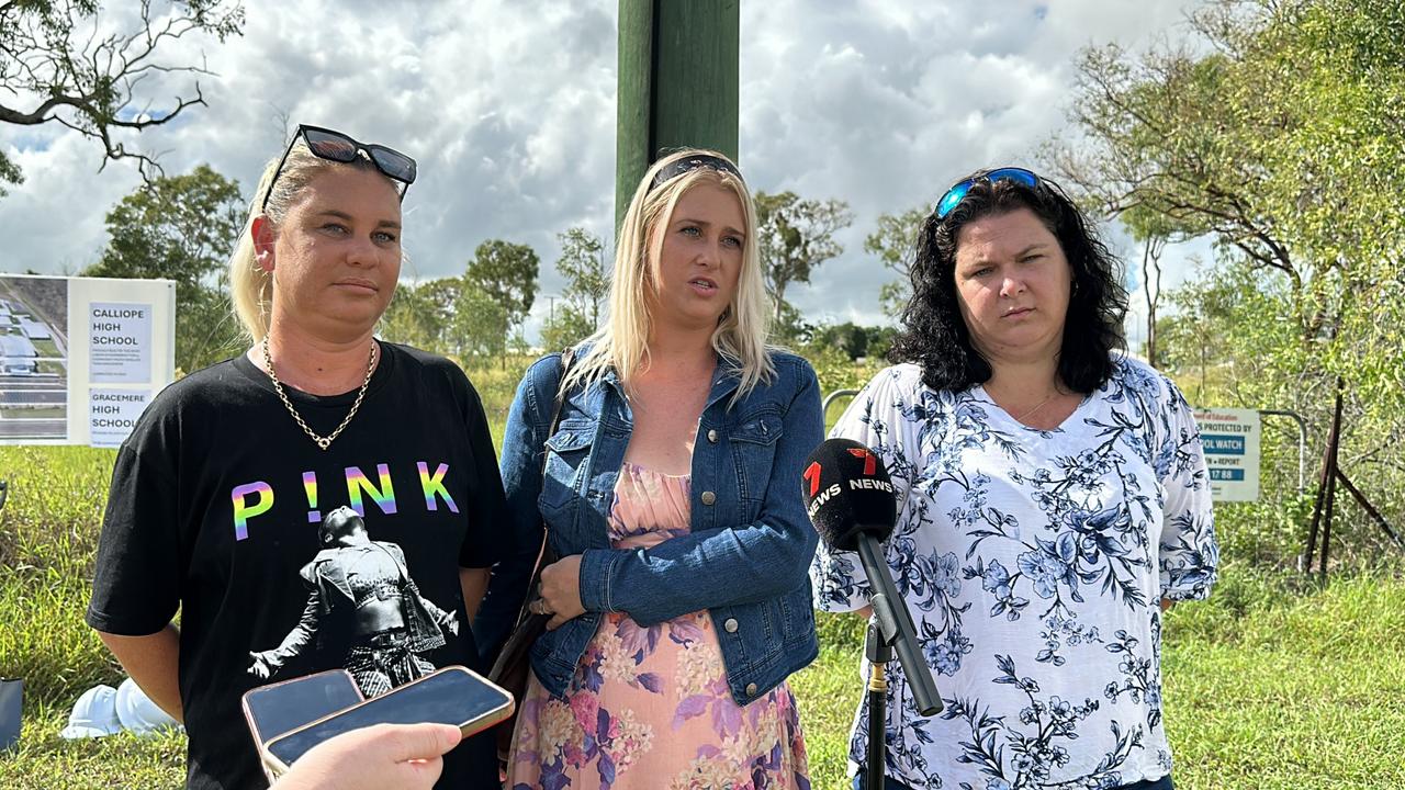 Gracemere parents Cindy O'Brien, Sarah Summerell and Jessica Lahrs want to see a high school built at Gracemere by 2028 on a lot of land already owned by the Education Department on the corner of Johnson Road and Lucas Street.