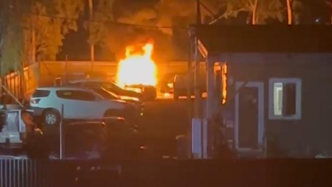 WATCH: Locals heard ‘explosion’ before cars go up at towing yard