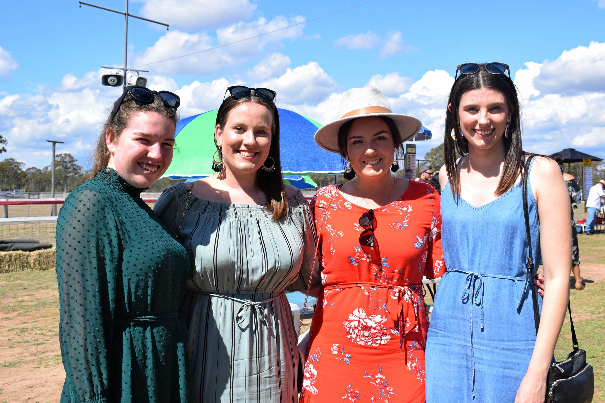 Ashlee Christmas, Catherine Miller, Katrina Wark, and Clare Hickey at the Tara Races October 6, 2018. Picture: Brooke Duncan