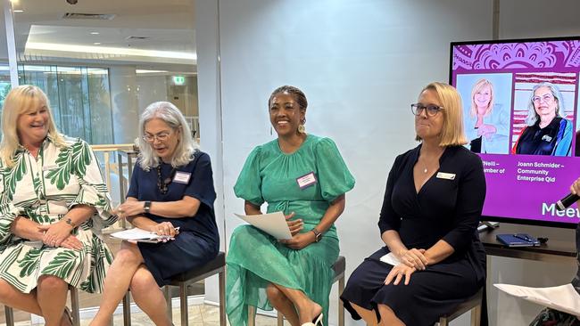 Panellists Patricia O'Neill, Joanne Schmider, Anna Jones and Sally Mlikota at the Empowering Women's Economic Security forum in Cairns. Photo: Supplied