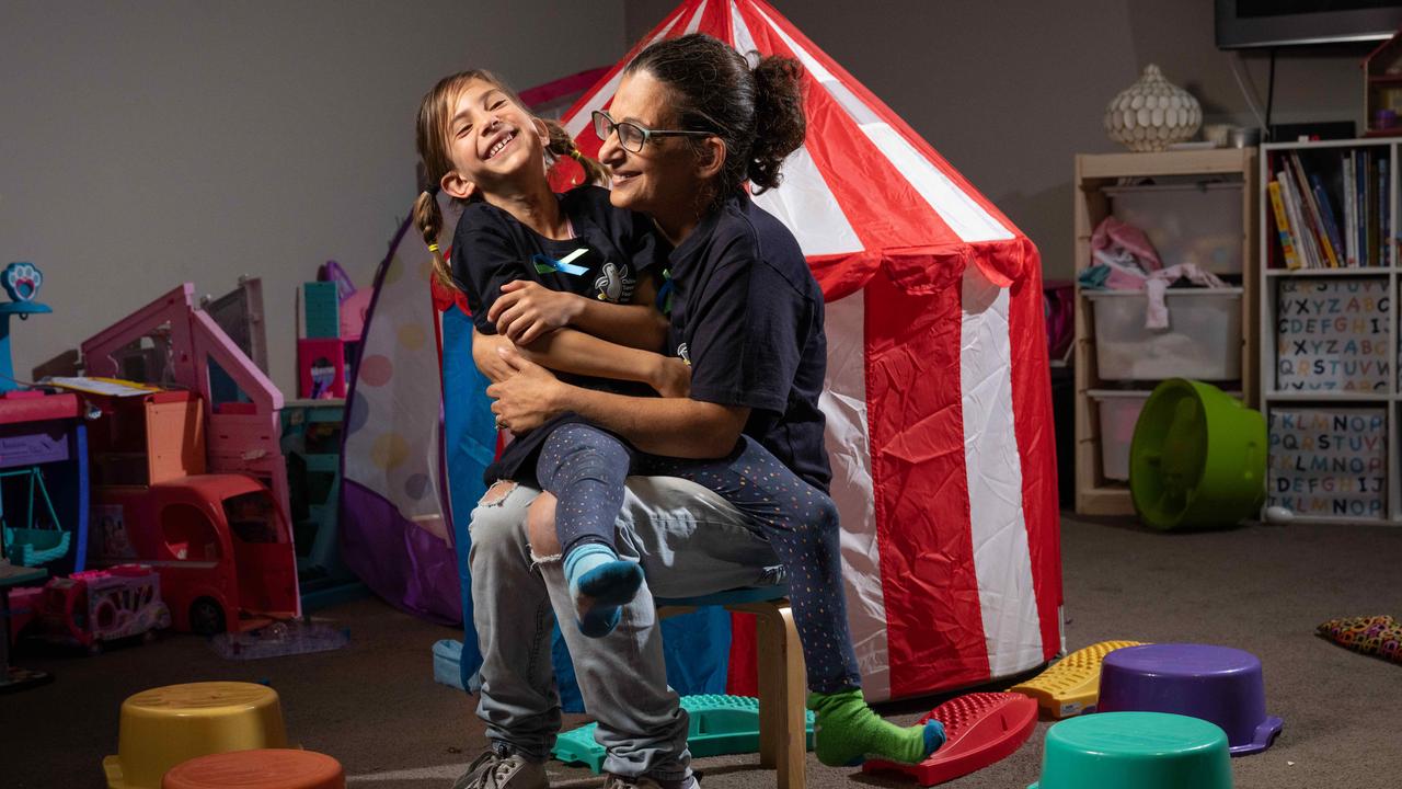 Maria Luburic and her daughter Alex, 6, were both born with neurofibromatosis type 1 but they have never let it slow them down. Picture: Brad Fleet