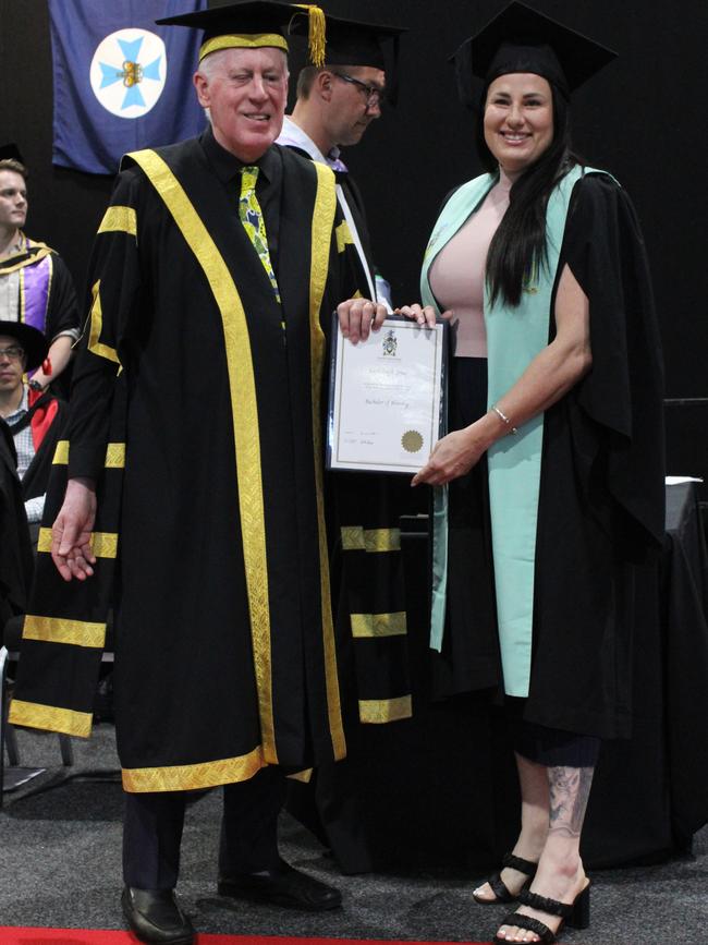 Casie Jones graduated with a Bachelor of Nursing at the CQUniversity graduation ceremony in Bundaberg on December 14, 2023.