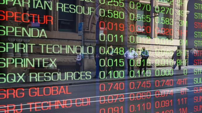 SYDNEY, AUSTRALIA: NewsWire Photos: MARCH 18 2024:  A general view of the digital boards at the ASX in Sydney. Picture: NCA NewsWire/ Gaye Gerard