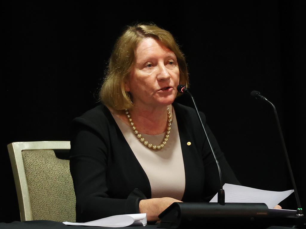 Ms Catherine Holmes AC SC Royal Commissioner, at the robodebt scheme royal commission in Brisbane. Picture: Liam Kidston