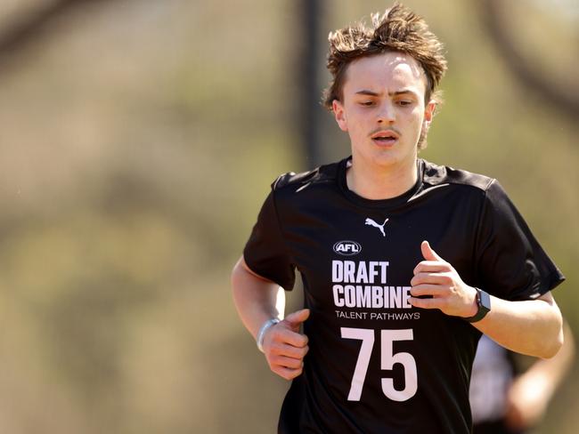 Geordie Payne competing in the Victoria AFL State Combine in Melbourne last month. (Photo by Martin Keep/AFL Photos/via Getty Images)