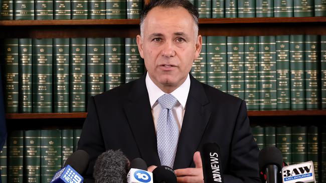 Victorian leader of the Opposition John Pesutto gives a media conference after holding a  Liberal Party meeting to decide on Moira Deeming's future.Picture: NCA NewsWire /Luis Enrique Ascui