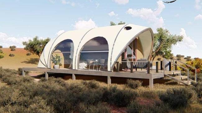 Artist impressions for caravan park cabins proposed for Pine Ridge Campground. Picture: Panstellar Homes