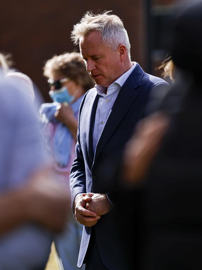 Premier Jeremy Rockliff at the One-Year Commemoration of the Hillcrest Primary School tragedy in Market Square Devonport. Picture: Grant Viney