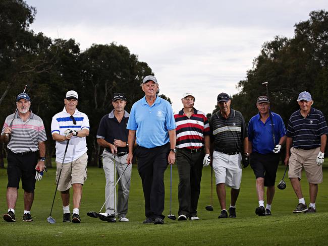 Golfers on the 9th hole at Warringah Golf Course. Picture: Adam Yip.