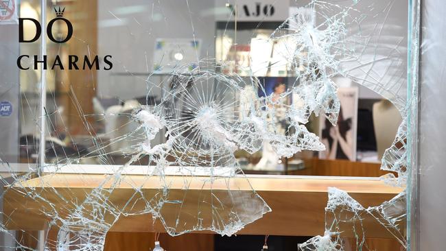 Armed men robbed this jeweller at the Waverley Gardens Shopping Centre in Mulgrave. Picture: Lawrence Pinder
