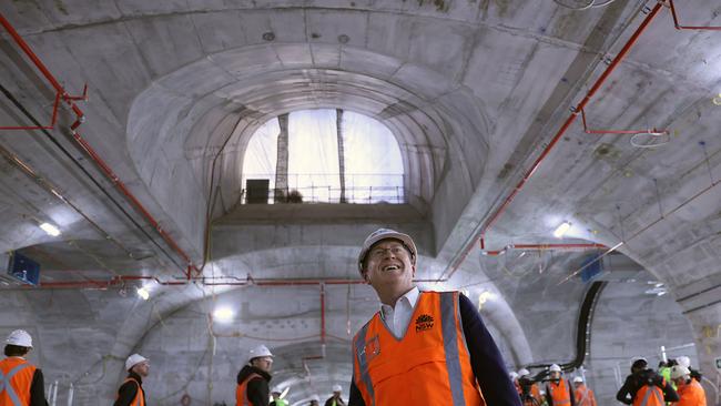 Peter Regan, acting secretary of Transport for NSW, during a tour of the Martin Place Metro Station. Picture: Dylan Coker