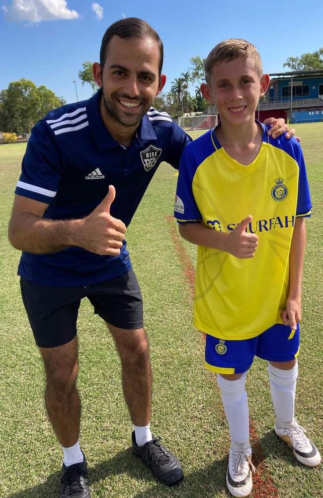 Coach Andrew Savvas of Rise Football Academy has been nominated for the 2024 NT News Sports Coach of the Year. Picture: Supplied.