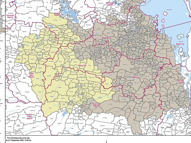 Fire ant biosecurity zones. Picture: Gold Coast City Council.