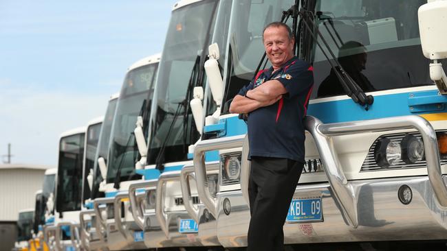 26/6/2018: Daryl Webster, managing director of Kangaroo Bus Lines, at his depot in Burpengary in the federal Queensland electorate of Longman.Daryl is hoping there will be some clarity soon over company tax policies . Lyndon Mechielsen/The Australian