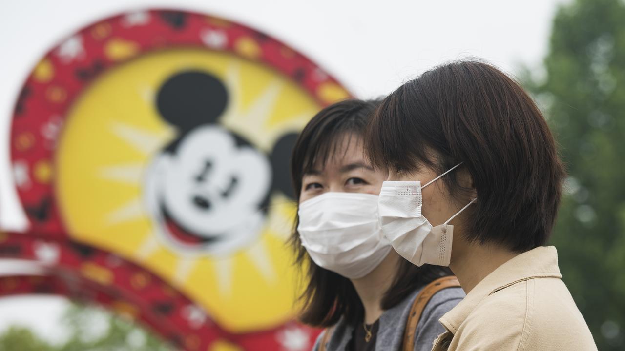 Guests who were visiting the park in Shanghai were put into lockdown. Picture: Hu Chengwei/Getty Images