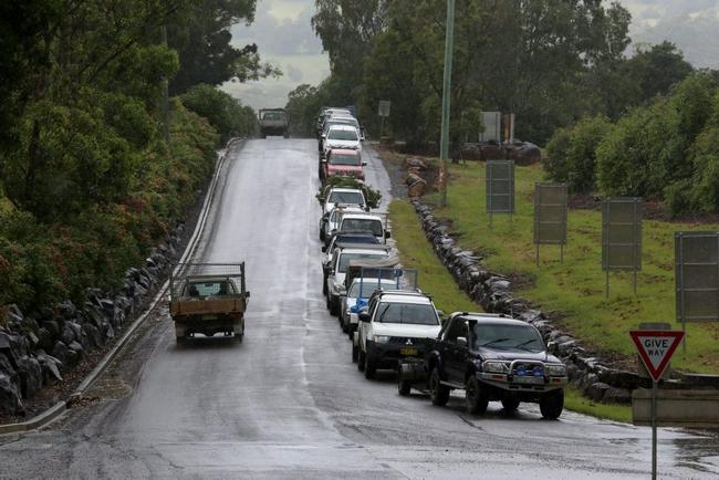 Lines were long at Lismore tip s free tip day on Sunday. Picture: Nolan Verheij-Full