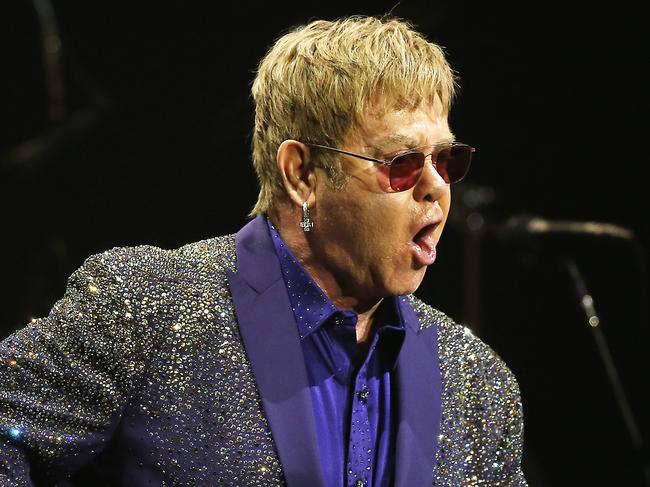 Elton John performs at Sydney Entertainment Centre for the final show at the venue. Picture: Dylan Robinson