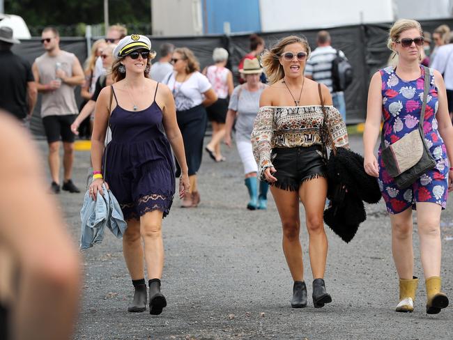 Crowds walking into the festival. Picture: NIGEL HALLETT