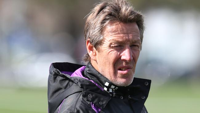 Coach Craig Bellamy at Melbourne Storm training ahead of their game against the Roosters. Tuesday, Sept 8. 2015. Picture: David Crosling