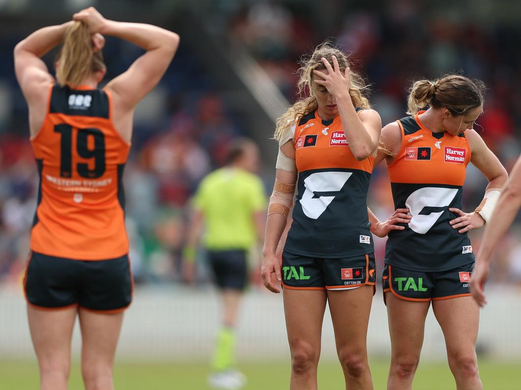 Despite plenty of promise, the Giants are staring down an 0-5 start to the AFLW season. Picture: Mark Metcalfe/Getty Images