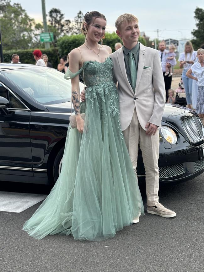 The students of Aldridge State High School arriving at their formal.