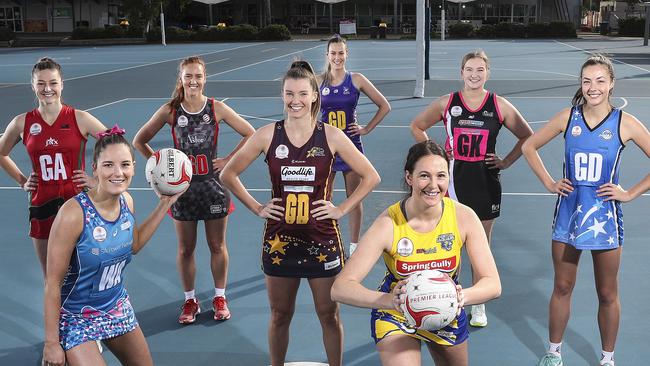 Tess Gaynor (back, right) leaves the Jets after a consistent career with the club. Picture: Sarah ReedEED