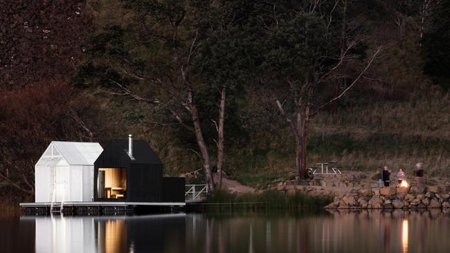 Floating Sauna on Briseis Hole, the former mine hole also known as Lake Derby, will open in July 2020. Picture: ANJIE BLAIR