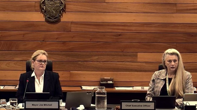 Redland Mayor Jocelyn Mitchell had to leave the room while the council voted to reprimand her. Picture: Redland City Council online.