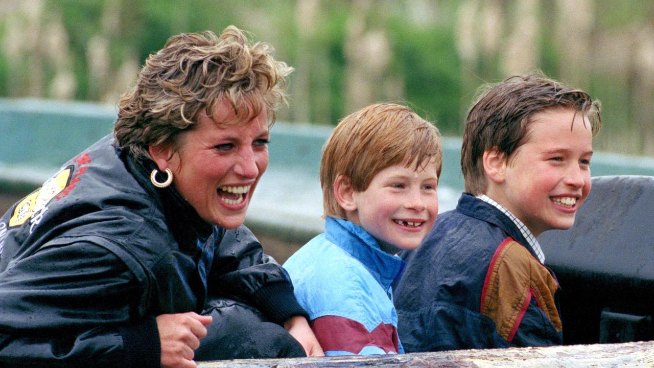 Diana Princess Of Wales, Prince Harry and Prince William at Thorpe Park. Picture: Julian Parker/UK Press via Getty Images