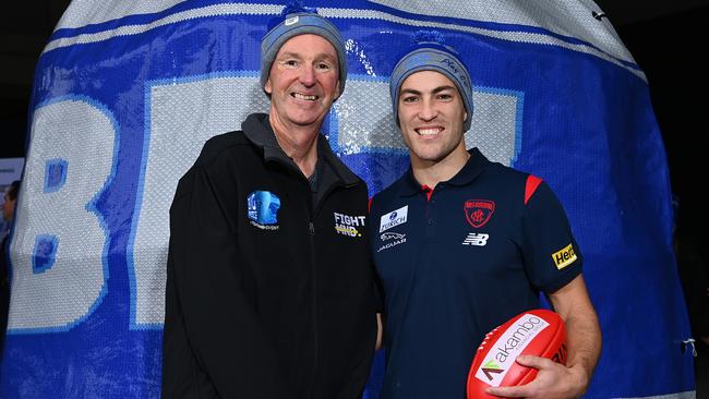 Neale Daniher and Jack Viney at the Big Freeze 7 launch.