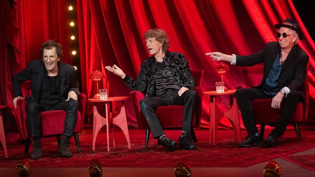 Wood, left, Jagger and Richards during the launch for Hackney Diamonds. Picture: Shutterstock