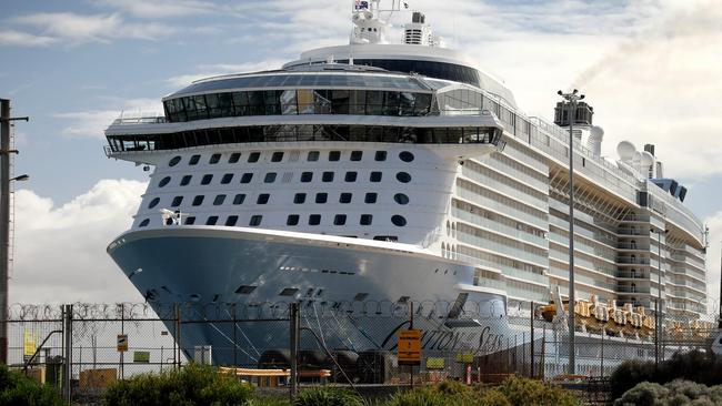 Royal Caribbean Ovation of the Seas docked at Outer Harbor. Picture: Dean Martin