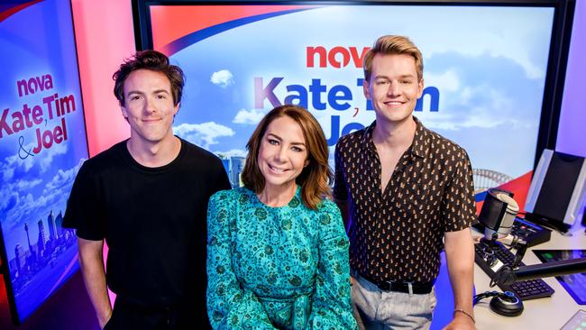 Nova’s drive show hosts: Tim Blackwell, Kate Ritchie and Joel Creasey.