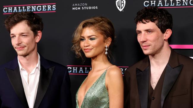 Mike Faist, Zendaya and Josh O'Connor attend the Australian premiere of Challengers at the State Theatre on March 26, 2024 in Sydney, Australia. Photo: Brendon Thorne/Getty Images