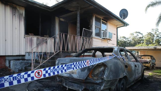 The fatal house fire at Leonard Street in Bomaderry. Picture: David Swift